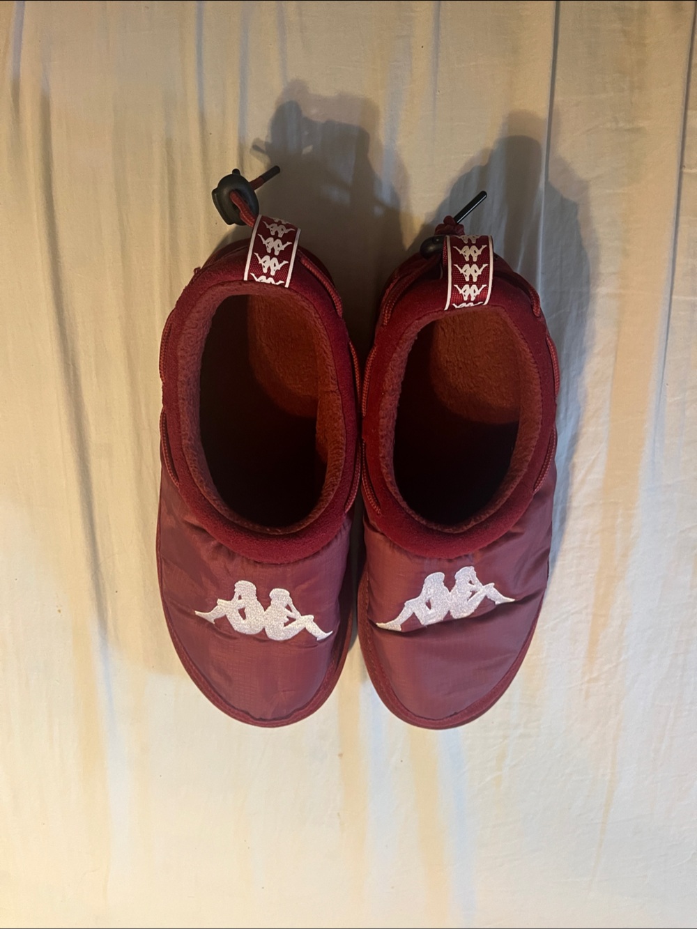 Kappa Burgundy Slip-On Slippers with White Logo